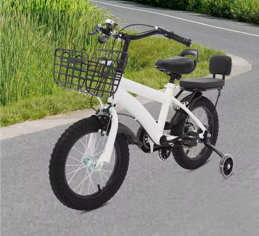 14 Inch Kinderfiets – Met Zijwieltjes, Mand en Verstelbaar Zadel, Ideaal voor Kinderen van 3-7 Jaar