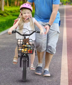 14 Inch Kinderfiets – Met Zijwieltjes, Mand en Verstelbaar Zadel, Ideaal voor Kinderen van 3-7 Jaar