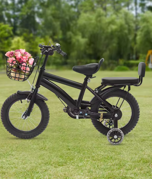 14 Inch Kinderfiets – Met Zijwieltjes, Mand en Verstelbaar Zadel, Ideaal voor Kinderen van 3-7 Jaar