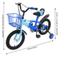 14 Inch Kinderfiets – Met Zijwielen, Mand en Dubbele Remmen, Verstelbaar Zadel en Stuur