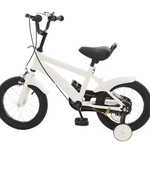 14 Inch Kinderfiets – Verstelbaar Zadel en Stuur met Zijwielen en Dubbele Remmen voor Beginners
