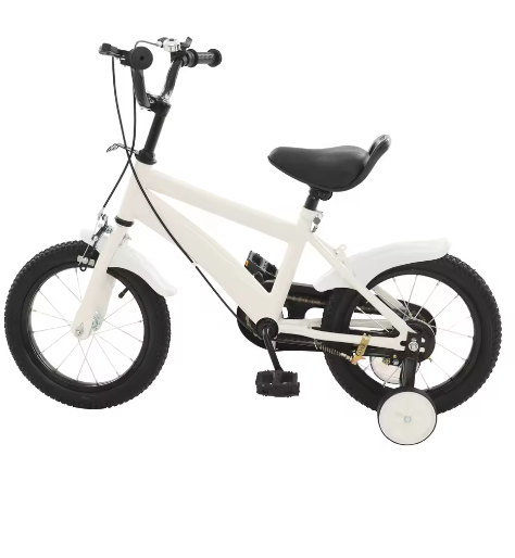 14 Inch Kinderfiets – Verstelbaar Zadel en Stuur met Zijwielen en Dubbele Remmen voor Beginners