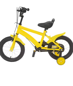 14 Inch Kinderfiets – Verstelbaar Zadel en Stuur met Zijwielen en Dubbele Remmen voor Beginners
