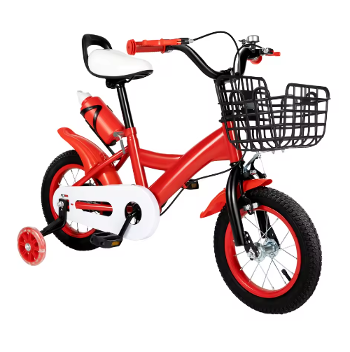 Kinderfiets 12 Inch – Met Zijwielen, Mand en Verstelbaar Zadel, Ideaal voor Kinderen van 2-4 Jaar