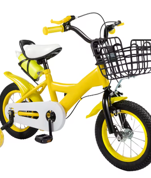 Kinderfiets 12 Inch – Met Zijwielen, Mand en Verstelbaar Zadel, Ideaal voor Kinderen van 2-4 Jaar