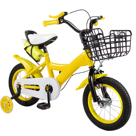 Kinderfiets 12 Inch – Met Zijwielen, Mand en Verstelbaar Zadel, Ideaal voor Kinderen van 2-4 Jaar