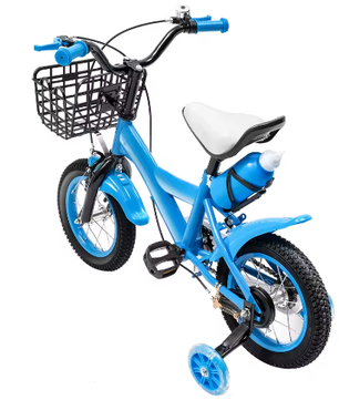 Kinderfiets 12 Inch – Met Zijwielen, Mand en Verstelbaar Zadel, Ideaal voor Kinderen van 2-4 Jaar