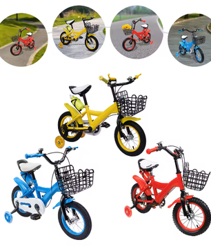 Kinderfiets 12 Inch – Met Zijwielen, Mand en Verstelbaar Zadel, Ideaal voor Kinderen van 2-4 Jaar