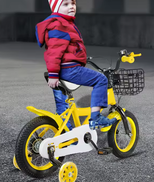 Kinderfiets 12 Inch – Met Zijwielen, Mand en Verstelbaar Zadel, Ideaal voor Kinderen van 2-4 Jaar