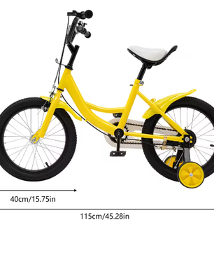 16 Inch Kinderfiets – Met Zijwielen, Verstelbaar Zadel en Stuur, Dubbele Remmen voor Kinderen van 5-8 Jaar