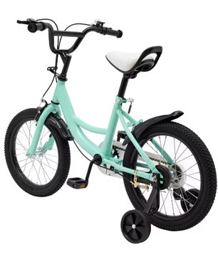 16 Inch Kinderfiets – Met Zijwielen, Verstelbaar Zadel en Stuur, Dubbele Remmen voor Kinderen van 5-8 Jaar