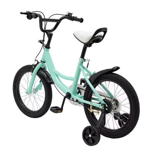 16 Inch Kinderfiets – Met Zijwielen, Verstelbaar Zadel en Stuur, Dubbele Remmen voor Kinderen van 5-8 Jaar