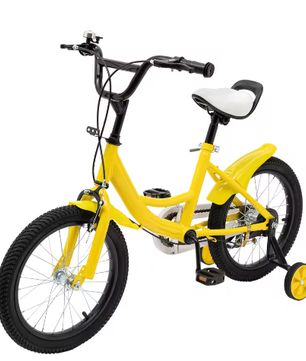 16 Inch Kinderfiets – Met Zijwielen, Verstelbaar Zadel en Stuur, Dubbele Remmen voor Kinderen van 5-8 Jaar