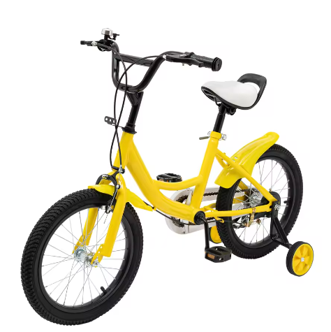 16 Inch Kinderfiets – Met Zijwielen, Verstelbaar Zadel en Stuur, Dubbele Remmen voor Kinderen van 5-8 Jaar