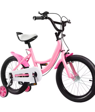16 Inch Kinderfiets – Met Zijwielen, Verstelbaar Zadel en Stuur, Dubbele Remmen voor Kinderen van 5-8 Jaar