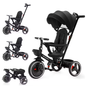 5-in-1 Kinderwagen Driewieler – Verstelbare Luifel, Duwstang en Veiligheidsharnas voor 1–5 Jaar