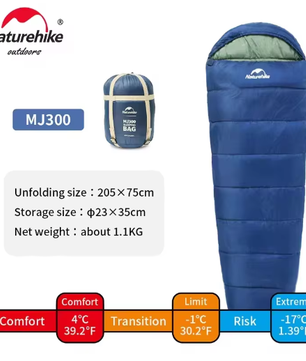 Mummie Slaapzak voor Camping – Lichtgewicht Winterslaapzak tot -12°C, Compact en Warm