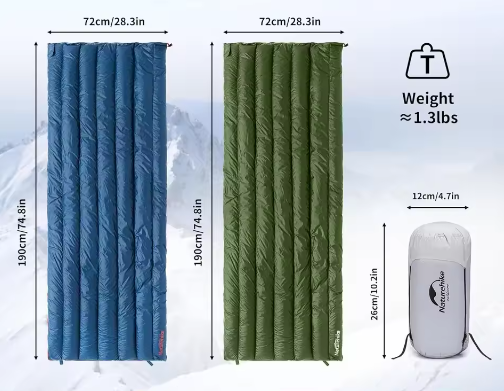 Ultralichte Dons Slaapzak voor Camping – Compacte Mummie Slaapzak voor Backpacken en Reizen