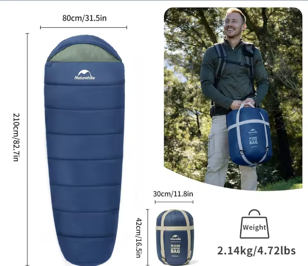 Mummie Winterslaapzak voor Volwassenen – Ultra Warm Katoen, Lichtgewicht Camping Slaapzak