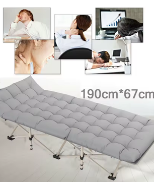 Opklapbaar Campingbed met Matras – Lichtgewicht Logeerbed voor Reizen en Outdoor Gebruik