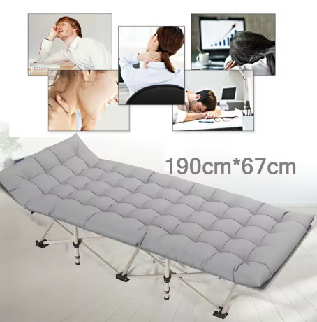 Opklapbaar Campingbed met Matras – Lichtgewicht Logeerbed voor Reizen en Outdoor Gebruik