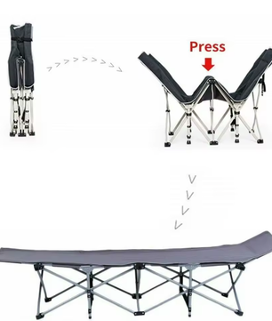 Opklapbaar Campingbed met Matras – Lichtgewicht Logeerbed voor Reizen en Outdoor Gebruik