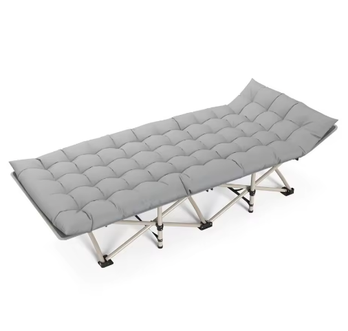 Opklapbaar Campingbed met Matras – Lichtgewicht Logeerbed voor Reizen en Outdoor Gebruik