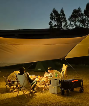 Extra Grote Octagon Camping Tarp 510x510 cm – Waterdicht Zonnescherm en Multifunctionele Outdoor Luifel