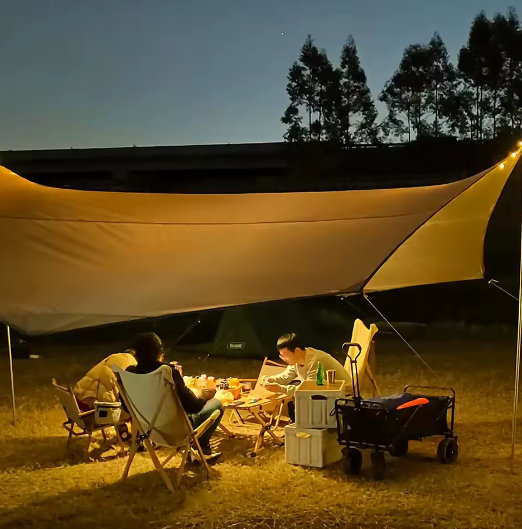 Extra Grote Octagon Camping Tarp 510x510 cm – Waterdicht Zonnescherm en Multifunctionele Outdoor Luifel
