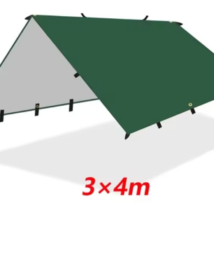 Waterdicht Camping Tarp met 19 Ophangpunten – Multifunctionele Outdoor Luifel voor Zon, Regen en Backpacken 3x3m / 3x4m / 4x4m
