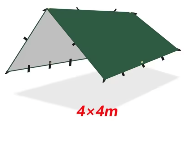 Waterdicht Camping Tarp met 19 Ophangpunten – Multifunctionele Outdoor Luifel voor Zon, Regen en Backpacken 3x3m / 3x4m / 4x4m