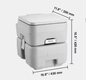 Draagbaar Camping Toilet met Drukspoeling – Compact Chemisch Toilet met Afvaltank en Draagtas voor Outdoor en Reizen