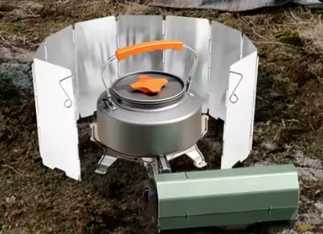 11000W Draagbaar Gasfornuis – Winddicht Camping Kooktoestel met 5 Branders en Verstelbare Vlam