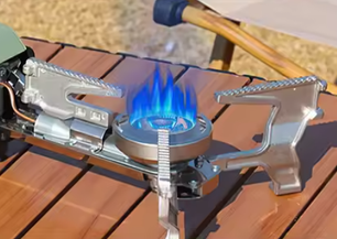 11000W Draagbaar Gasfornuis – Winddicht Camping Kooktoestel met 5 Branders en Verstelbare Vlam