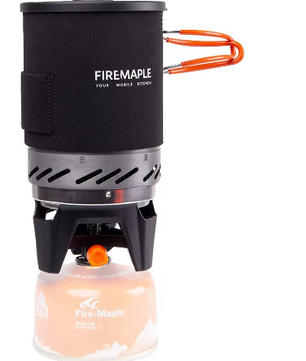 Draagbaar Camping Kooksysteem – Gasbrander met Warmtewisselaar, Pan en Kom voor Outdoor Gebruik
