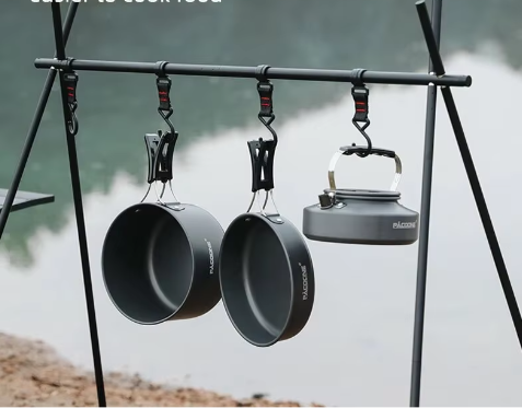 Draagbare Camping Pannenset – Compacte Outdoor Kookset met Pot, Waterkoker en Servies