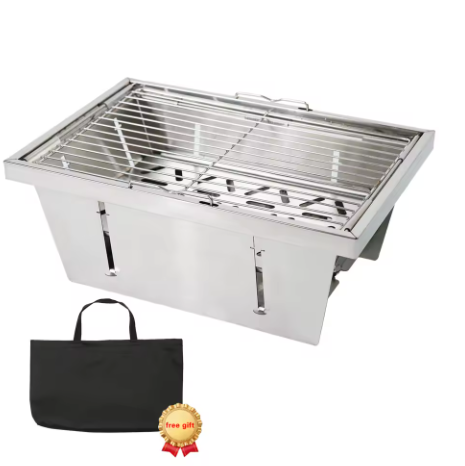 Opvouwbare RVS Camping Grill – Compacte IGT Grillstand voor Outdoor Koken en Picknick