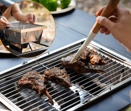 Opvouwbare RVS Camping Grill – Compacte IGT Grillstand voor Outdoor Koken en Picknick