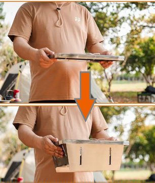 Opvouwbare RVS Camping Grill – Compacte IGT Grillstand voor Outdoor Koken en Picknick