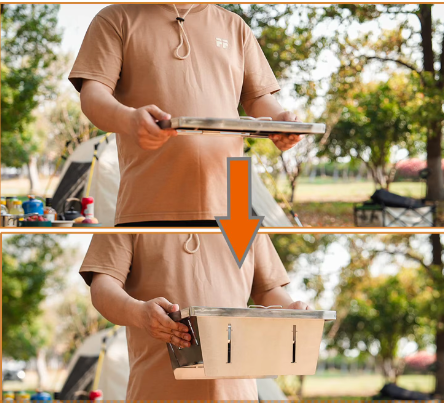 Opvouwbare RVS Camping Grill – Compacte IGT Grillstand voor Outdoor Koken en Picknick