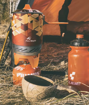 Draagbaar Camping Kooksysteem – Gasfornuis met Warmtewisselaar en Opvouwbare Pan voor Outdoor Gebruik