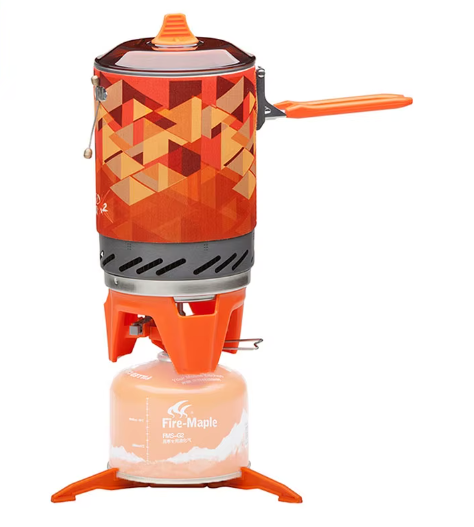Draagbaar Camping Kooksysteem – Gasfornuis met Warmtewisselaar en Opvouwbare Pan voor Outdoor Gebruik