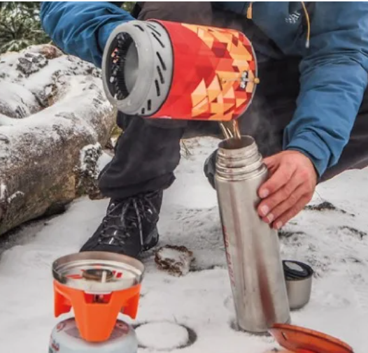 Draagbaar Camping Kooksysteem – Gasfornuis met Warmtewisselaar en Opvouwbare Pan voor Outdoor Gebruik