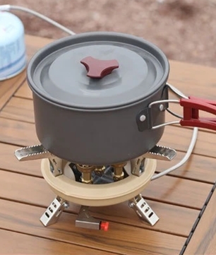 Krachtig Camping Gasfornuis – Vijfkern Brander met Hoge Vuurkracht voor Outdoor en Barbecue