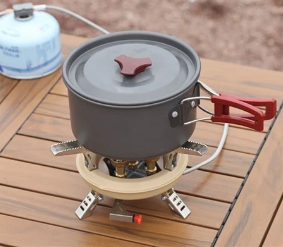 Krachtig Camping Gasfornuis – Vijfkern Brander met Hoge Vuurkracht voor Outdoor en Barbecue