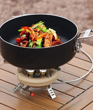 Krachtig Camping Gasfornuis – Vijfkern Brander met Hoge Vuurkracht voor Outdoor en Barbecue