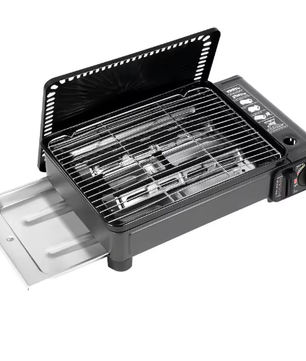 Draagbare Camping Grill – Gasfornuis met Grillplaat en Accessoires voor Outdoor Koken
