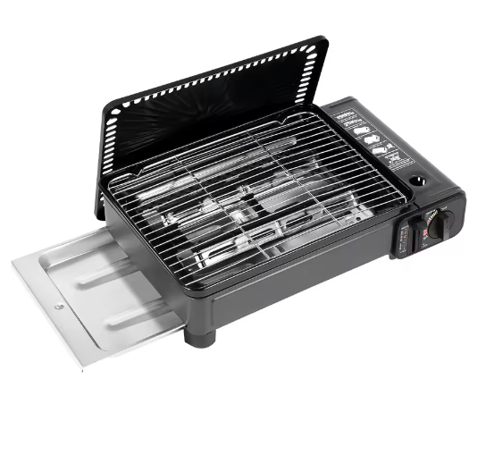 Draagbare Camping Grill – Gasfornuis met Grillplaat en Accessoires voor Outdoor Koken