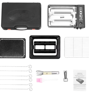 Draagbare Camping Grill – Gasfornuis met Grillplaat en Accessoires voor Outdoor Koken