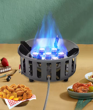 Krachtig Camping Gasfornuis – 7-Core Brander met 21000W en Winddicht Ontwerp voor Outdoor Koken